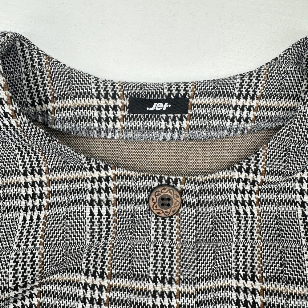Dark Academia Shift Tunic Dress 38 M Plaid Heritage Chic Earthy Pleats Layering - Picture 6 of 9